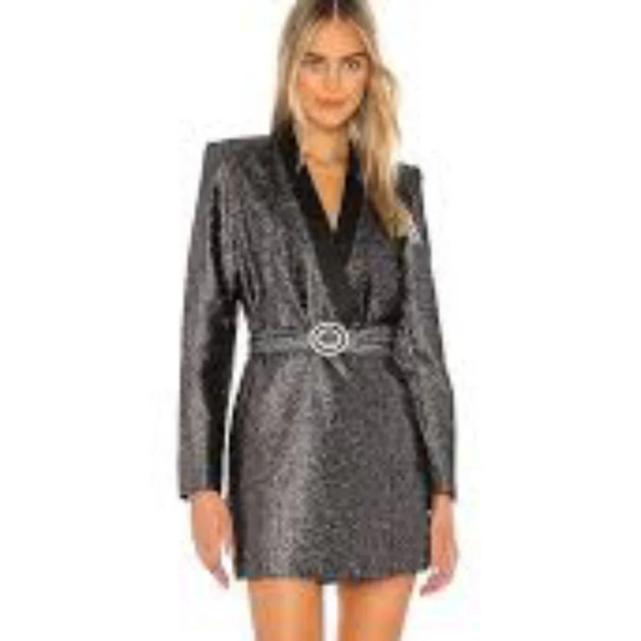 Bronx and Banco Belle Black Blazer Dress Prom Christmas Holiday Party sz L NWT - Picture 2 of 3
